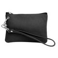 Agora Cowhide Wristlet Wallet Pouch - Midnight Black